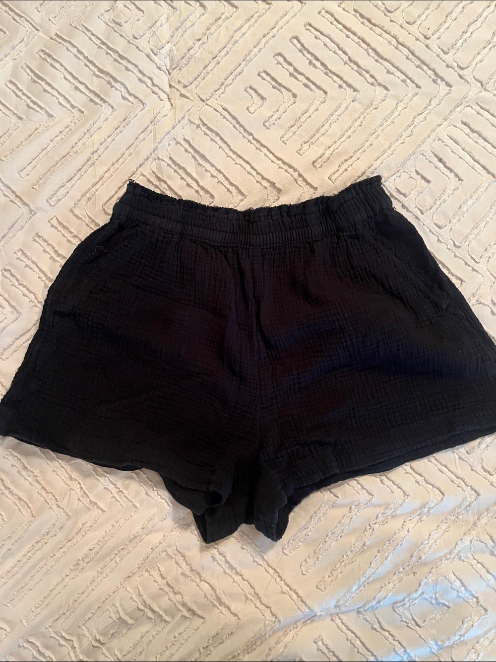 aerie Light Blue & Black Women's Gauze Lounge Shorts - Picture 5 of 6